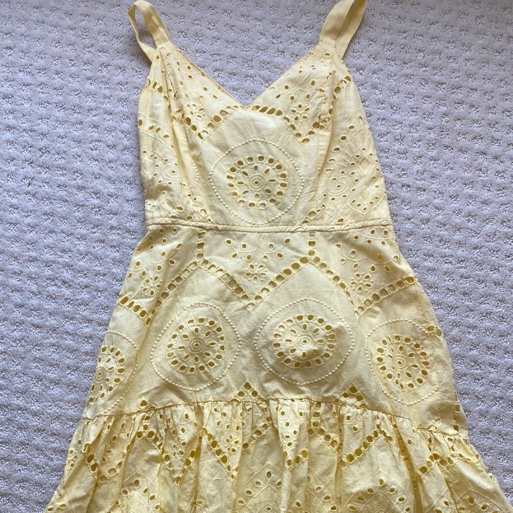 NWT Japna Yellow Eyelet Dress